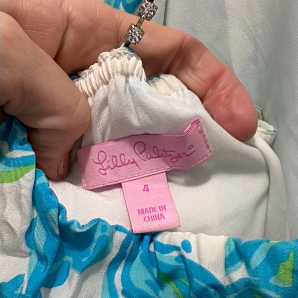 Lilly Pulitzer Vibrant Blue and White Dress size 4 - Picture 5 of 6